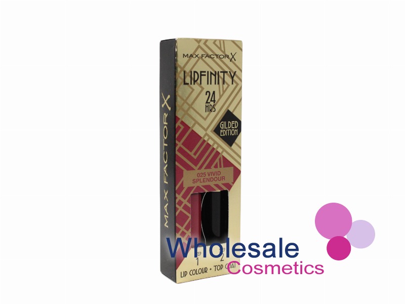 6 x Max Factor LipFinity 24H Gilded Edition Lip Colour - 025 VIVID SPLENDOUR